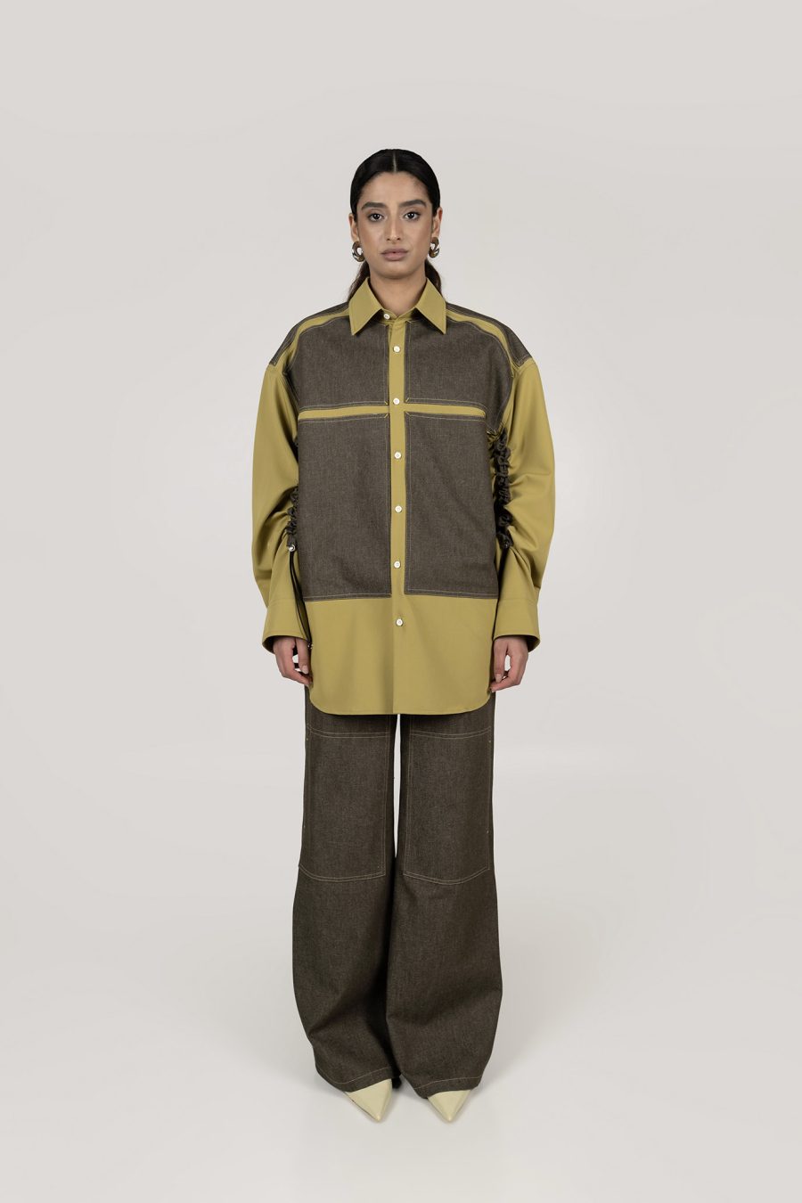 WIDE CARPENTER DENIM OLIVE