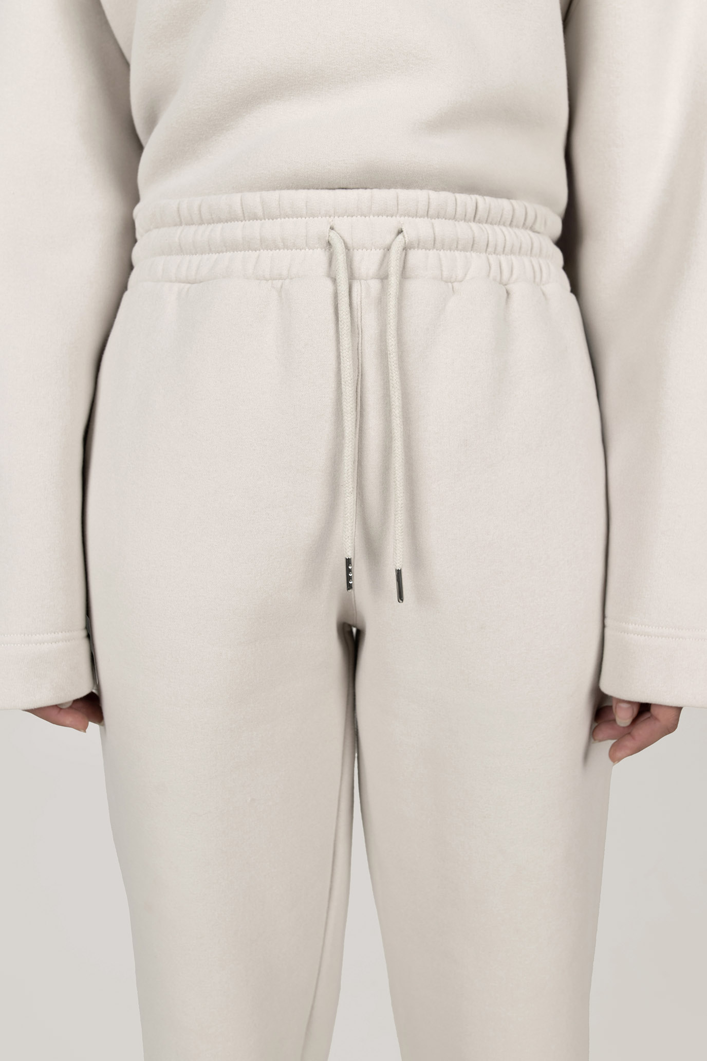 ELASTICATED FLARED LEG PANTS CREAM - Image 3