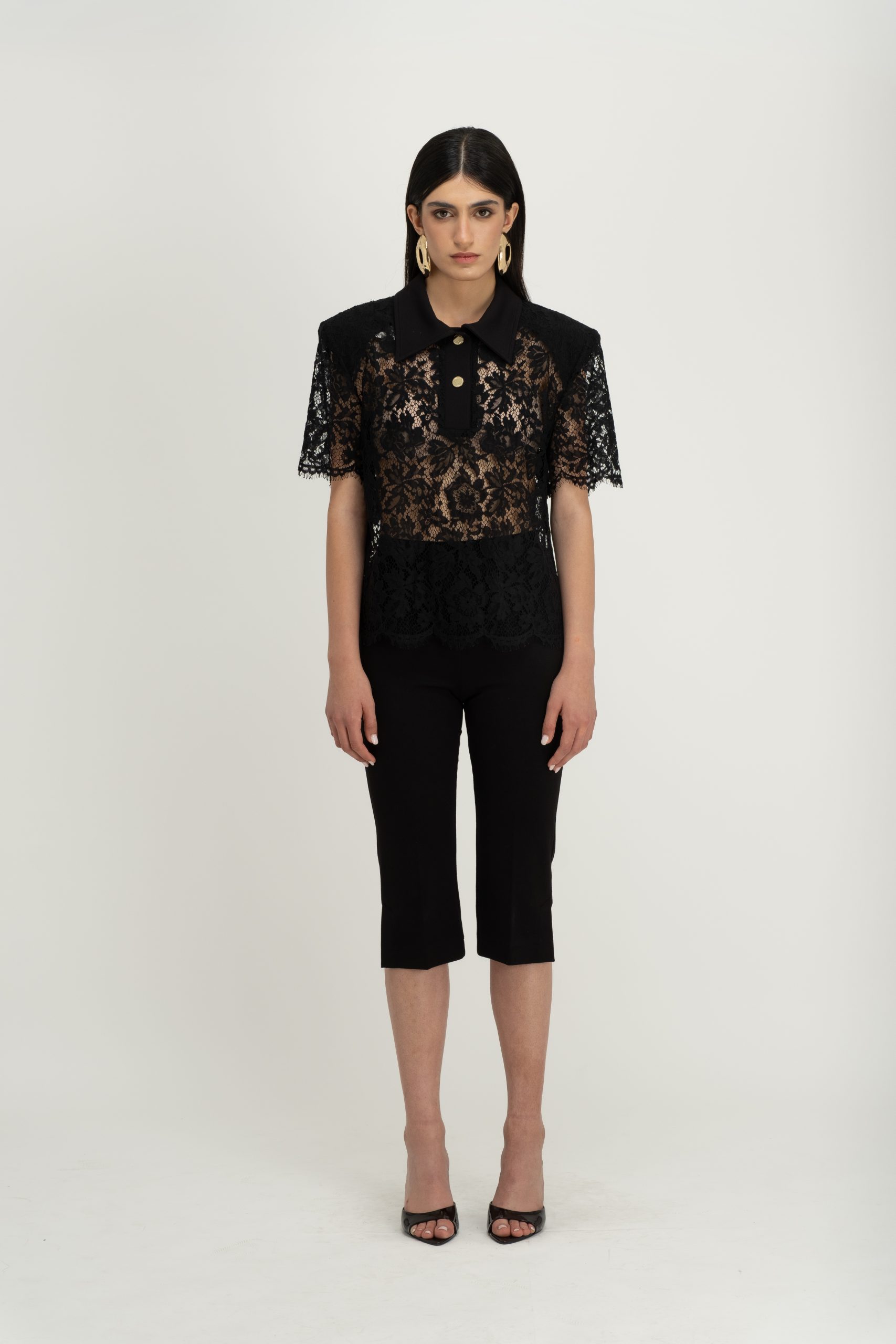 LACE POLO TOP