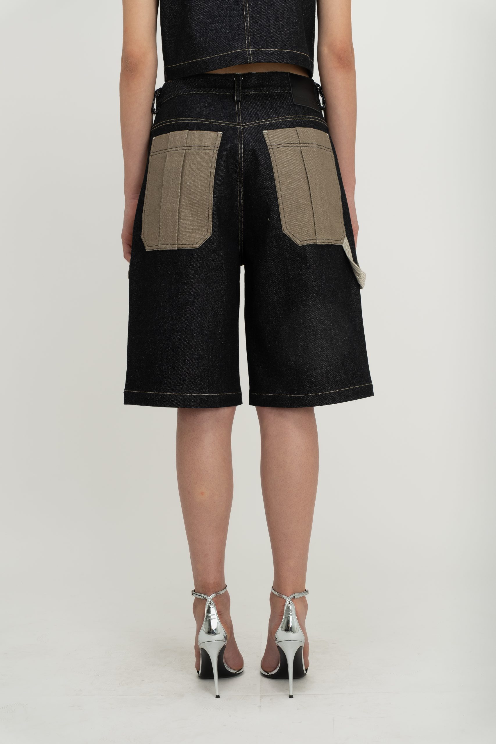 CONTRAST PANEL DENIM SHORT - Image 5